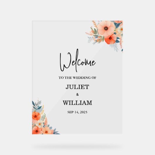 Plexiglas Perspex Acryl Glas Bruiloft Bord (Voorkant)