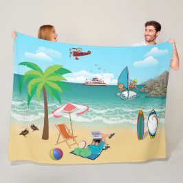 Plezier aan het strand fleece deken
