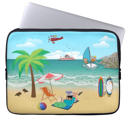 Plezier aan het strand laptop sleeve (Voorkant)