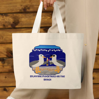 Plezier beleven aan Flocktails op het strand - Gra Grote Tote Bag