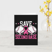 Plezier Bespaar 2e honkbalspeler Borstkanker AW Kaart (Gele Bloem)