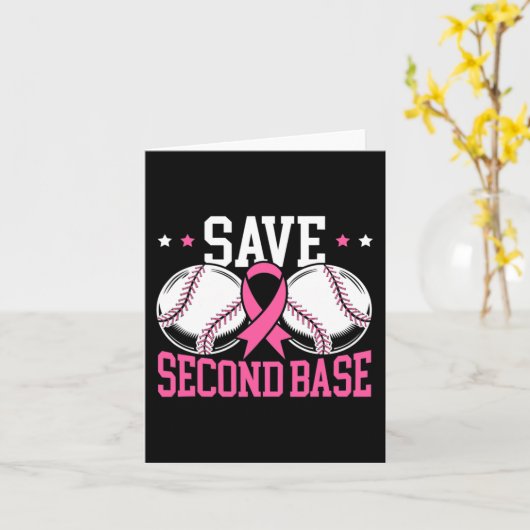 Plezier Bespaar 2e honkbalspeler Borstkanker AW Kaart (Gele Bloem)