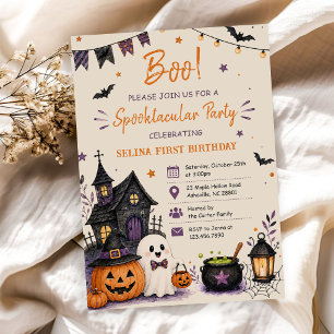 Plezier Boo! Spooktastische Halloween Verjaardagsf Kaart