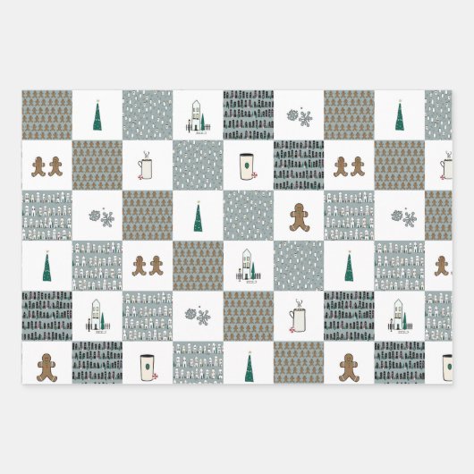 Plezier Coördinerend Kerstmis Wrapping Papier Inpakpapier Vel (Voorkant)