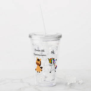 Plezier Dabbing Eenhoring HR Paard Human Resources Acryl Drinkbeker