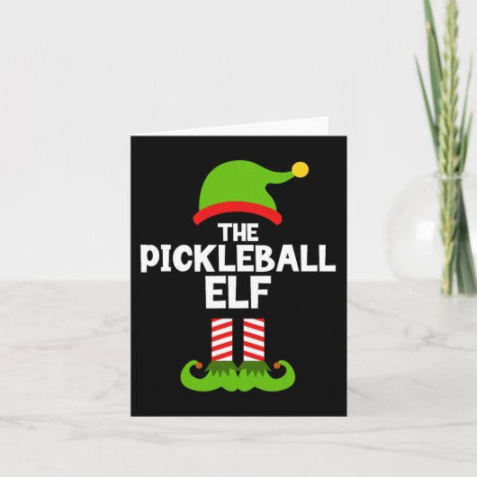 Plezier De Pickleball Elf Kerst Bijpassende Famili Kaart (Voorkant)