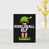 Plezier De Pickleball Elf Kerst Bijpassende Famili Kaart (Gele Bloem)