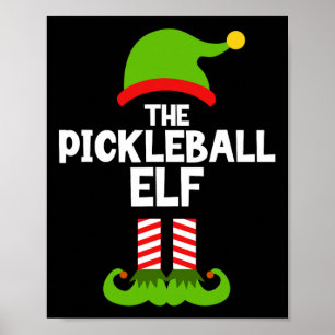 Plezier De Pickleball Elf Kerst Bijpassende Famili Poster
