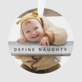 Plezier Definieer ondeugend | Foto Kerstboom Ornament (voorkant)