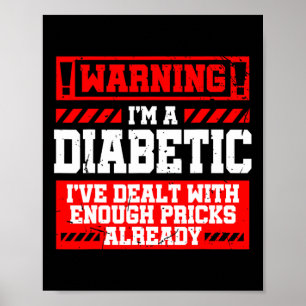 Plezier Diabetes Awareness Maand prikt Diabetisch Poster
