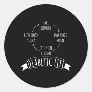 Plezier Diabetische Levenscyclus Diabetes Awarenes Ronde Sticker