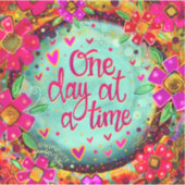 Plezier Een dag op een tijd Floral Inspirivity Sti Sticker (Voorkant)