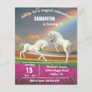 Plezier Eenhoorn Veulens Regenboog Fantasie Budget Flyer