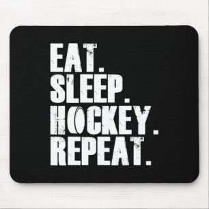 Plezier Eet Slaap Hockey Herhaal Gift Mannen Muismat