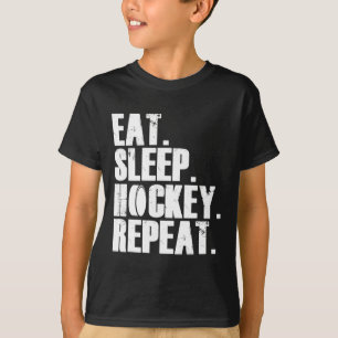 Plezier Eet Slaap Hockey Herhaal Gift Mannen T-shirt