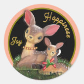 Plezier en geluk maken kerst nieuw leven in ronde sticker (Voorkant)