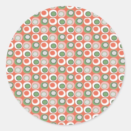 Plezier en Groene Polka Dot Bubbles Patroon Ronde Sticker (Voorkant)