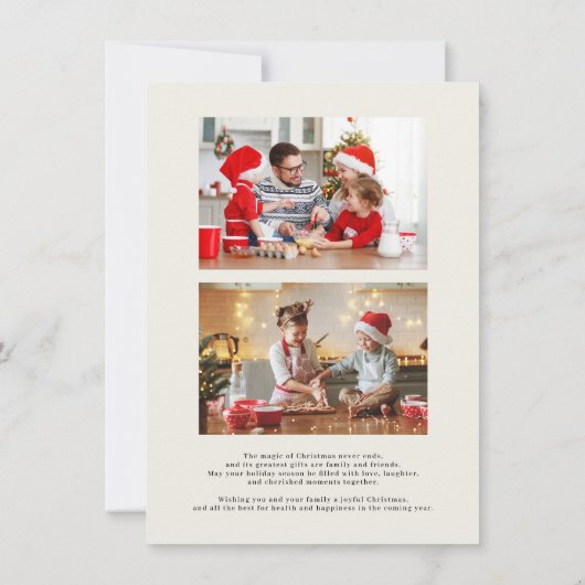 Plezier en kerstspelletjes | Gepersonaliseerde 3 f Feestdagenkaart (Achterkant)