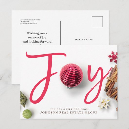 Plezier en kerstversiering | Vakantie Groeten Feestdagenkaart (Voorkant / Achterkant)