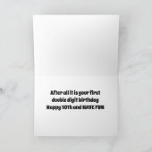 PLEZIER EN LIEFDEVOL *10e VERJAARDAG WENSEN* Kaart (Binnen)