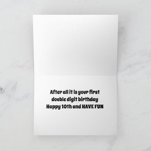 PLEZIER EN LIEFDEVOL *10e VERJAARDAG WENSEN* Kaart (Binnen)