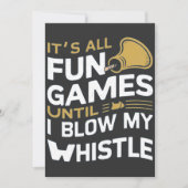 Plezier en Spellen Referee Whistle Quotes Design Kaart (Voorkant)