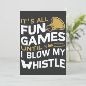 Plezier en Spellen Referee Whistle Quotes Design Kaart (Staand voorkant)