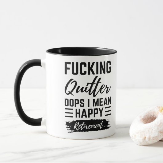 Plezier - F*cking Quitter Oops Ik bedoel Happy Pen Mok (Met donut)