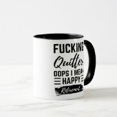 Plezier - F*cking Quitter Oops Ik bedoel Happy Pen Mok (Voorkant rechts)