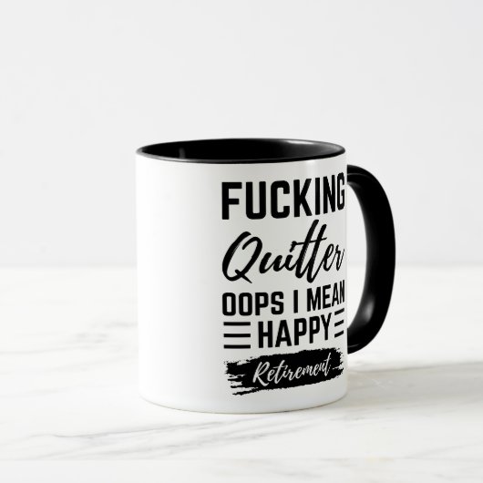 Plezier - F*cking Quitter Oops Ik bedoel Happy Pen Mok (Voorkant rechts)