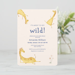 Plezier gaat lekker wild Sarafi Giraffe Baby Showe Kaart