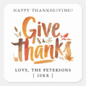 Plezier Geef Bedankt Dankbaarheid Vallen Kleuren P Vierkante Sticker (Voorkant)