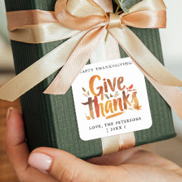 Plezier Geef Bedankt Dankbaarheid Vallen Kleuren P Vierkante Sticker