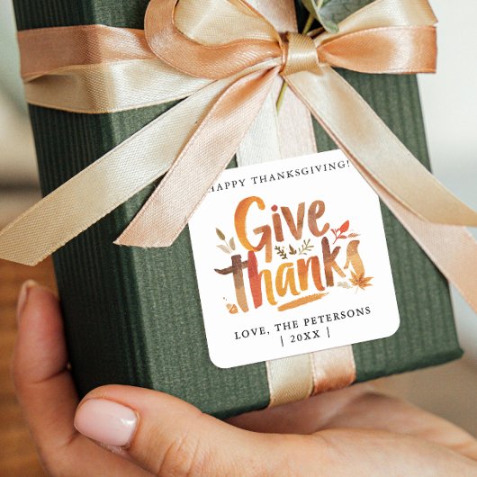 Plezier Geef Bedankt Dankbaarheid Vallen Kleuren P Vierkante Sticker