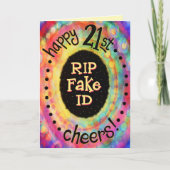 Plezier Gelukkige 21e Verjaardag RIP Fake ID Grapp Kaart (Voorkant)
