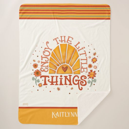 Plezier Geniet van de Kleine Dingen Quote Inspiriv Sherpa Deken (Voorkant)