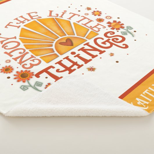 Plezier Geniet van de Kleine Dingen Quote Inspiriv Sherpa Deken (3/4)