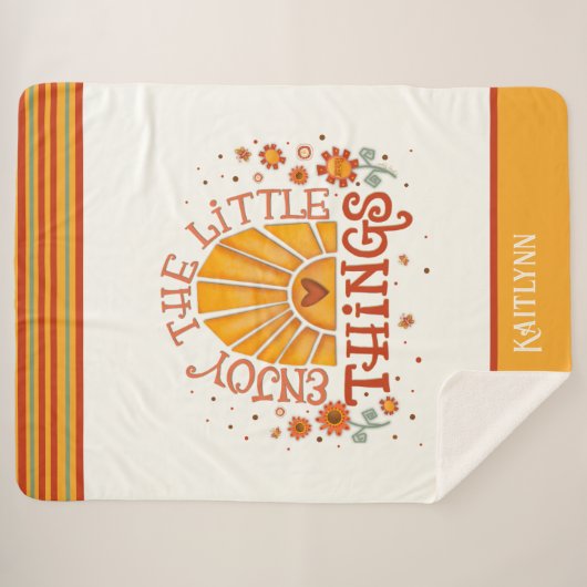 Plezier Geniet van de Kleine Dingen Quote Inspiriv Sherpa Deken (Voorkant (horizontaal))