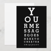 Plezier Gezichtsscherpte Testkaart Gepersonaliseer Kaart (Voorkant / Achterkant)