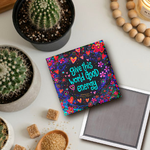 Plezier Goede energie Floral Inspirivity Magnet