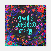 Plezier Goede energie Floral Inspirivity Magnet (Voorkant)