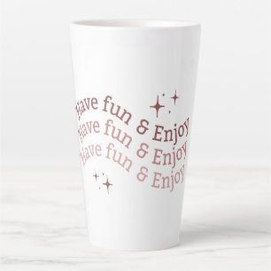 Plezier hebben en genieten Latte mok Retro roze mo