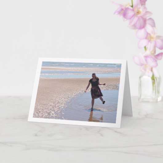 Plezier hebben op het strand kaart (Orchidee)