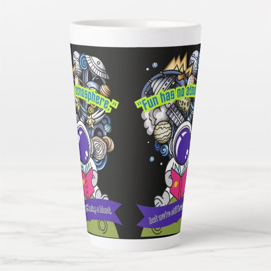 Plezier heeft geen atmosfeer latte mok (Voorkant)