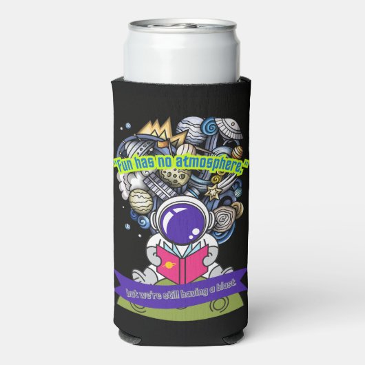 Plezier heeft geen atmosfeer seltzer blikjeskoeler (Seltzer Achterkant)