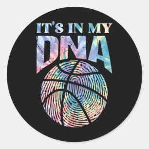 Plezier Het is In Mijn DNA Meisjes Basketbal Lover Ronde Sticker