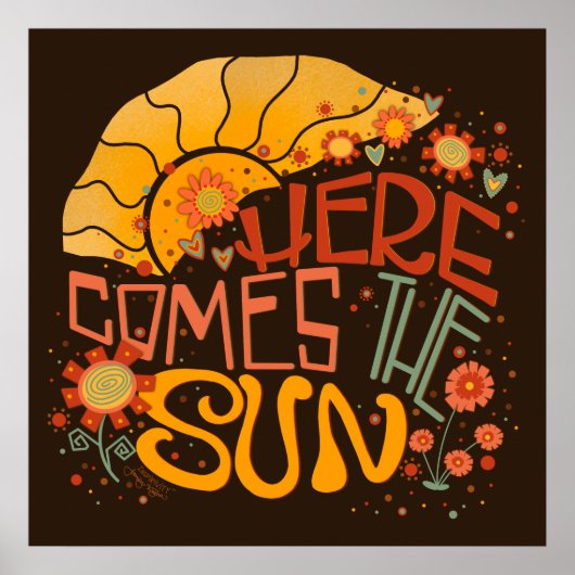 Plezier Hier Komt De Zon Leuke Inspirivity Poster (Voorkant)