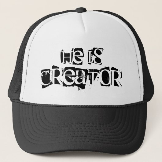 plezier HIJ IS CREATOR | Trucker Pet (Voorkant)