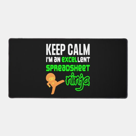 Plezier Houd Kalm UITSTEKENDE SPREADSHEET NINJA Bureaumat (Voorkant)