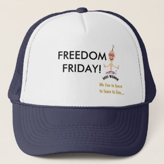Plezier, humor en komedie brengen een positief sig trucker pet